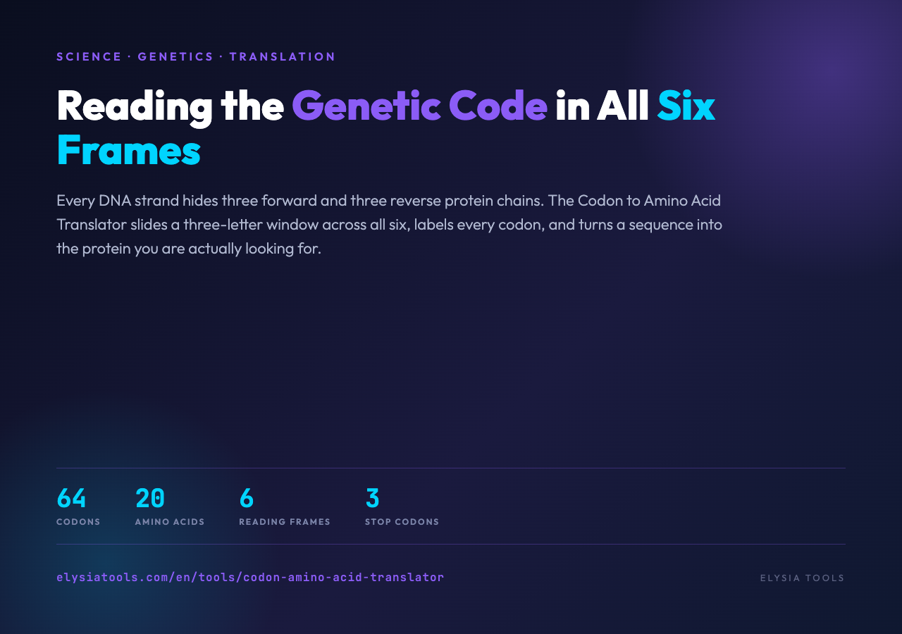 Reading the Genetic Code in All Six Frames - Codon to Amino Acid Translator