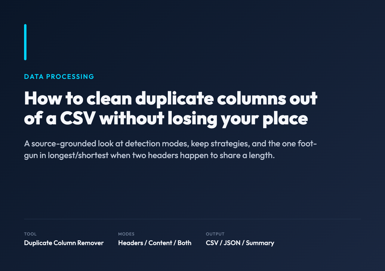 Poster: Duplicate Column Remover — title image