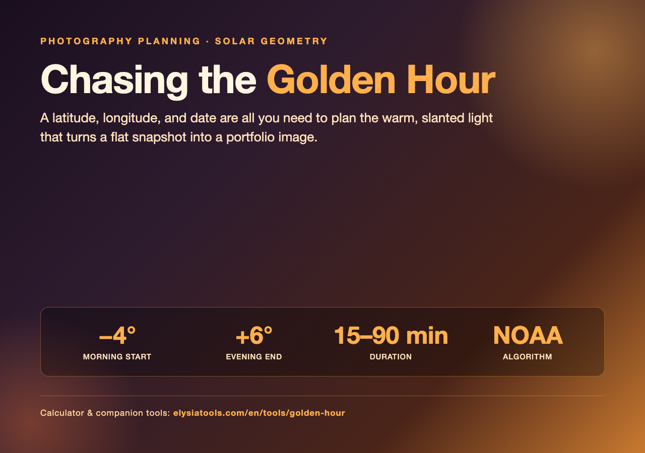 Golden Hour Calculator overview hero image