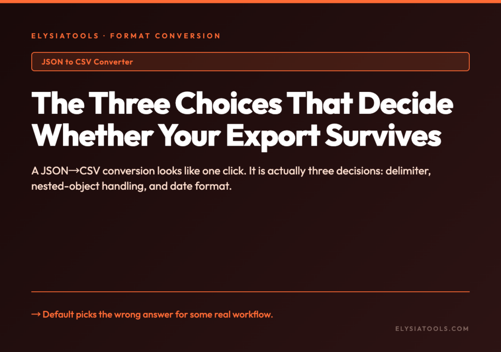 JSON to CSV Converter: three decisions for reliable exports — featured poster