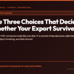 JSON to CSV Converter: three decisions for reliable exports — featured poster