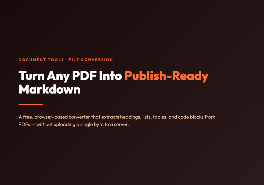PDF to Markdown Converter — convert PDF documents to Markdown with structure preserved