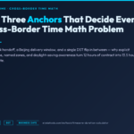 Timezone Duration Calculator cover poster: the three anchors that decide cross-border time math