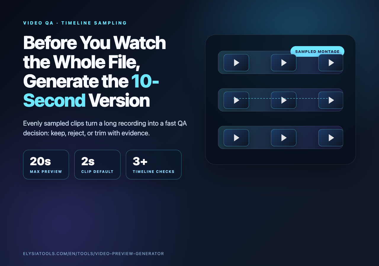 Video Preview Generator sampled timeline montage