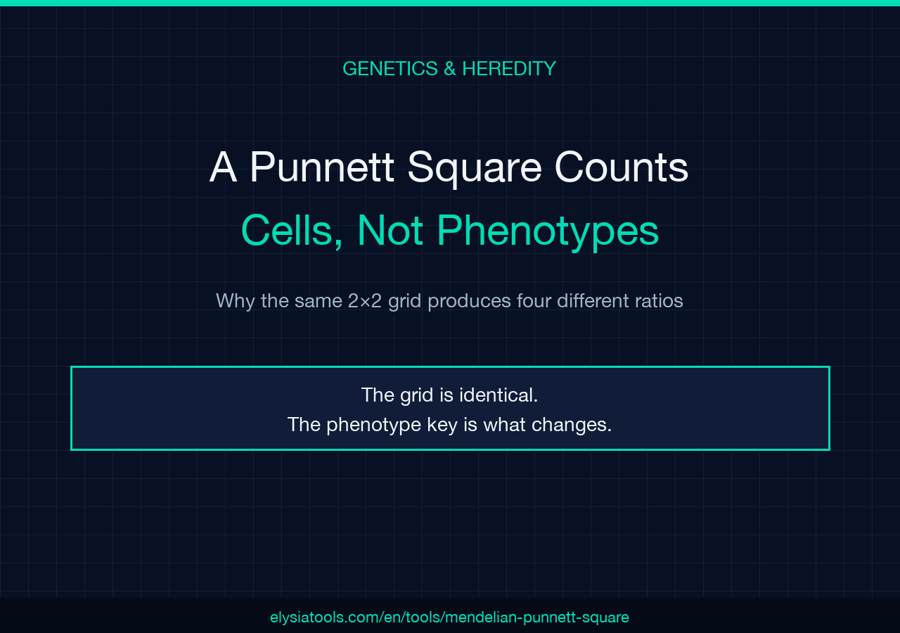 Poster: A Punnett Square Counts Cells, Not Phenotypes — genetics teaching overview
