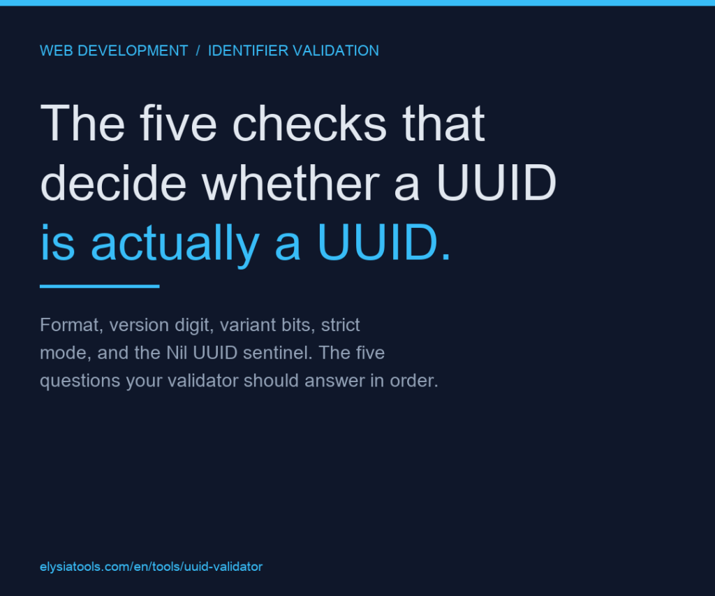 UUID validator: the five checks that decide whether your identifier is real
