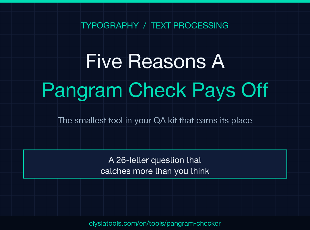 Pangram Checker field guide cover