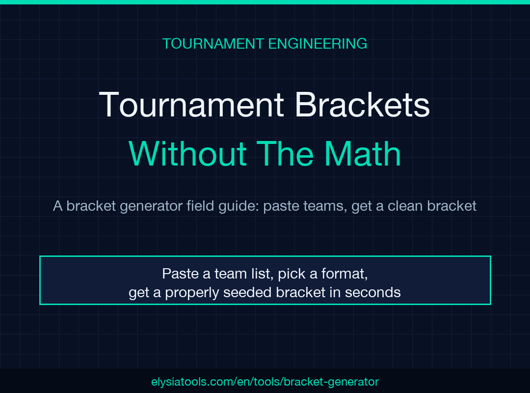 Tournament Bracket Generator field guide cover poster