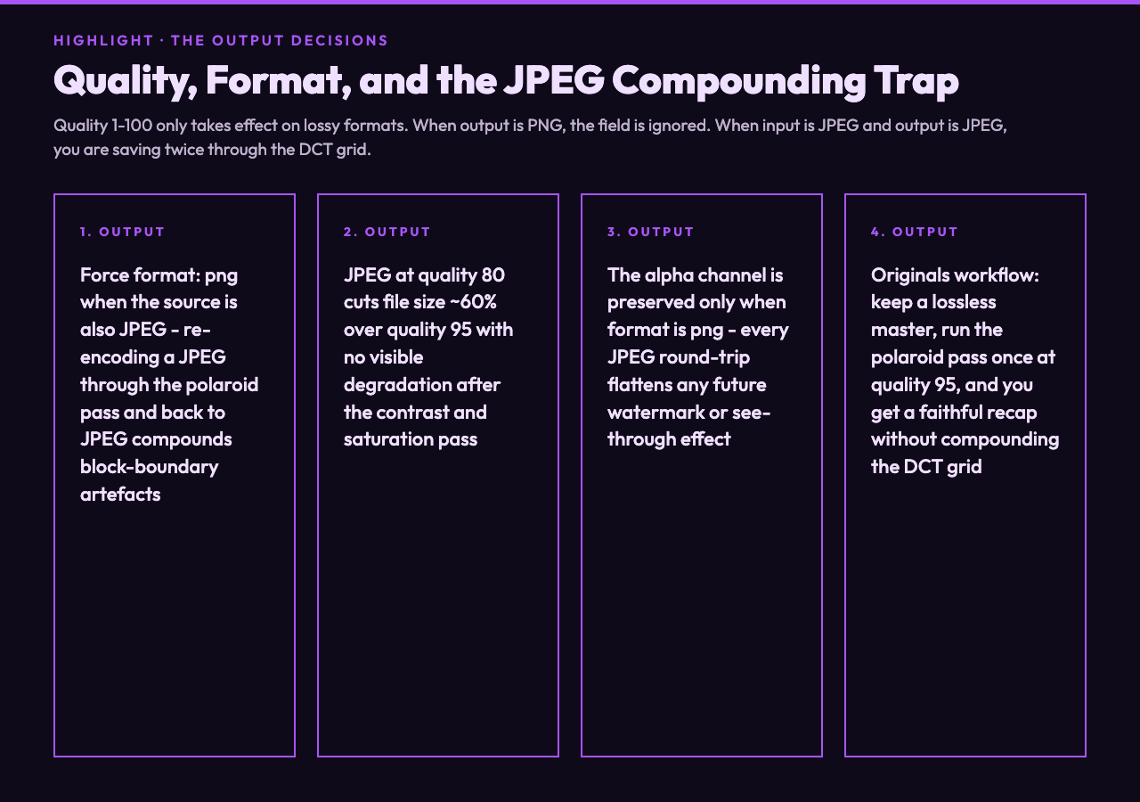 Card 3: Output format decisions