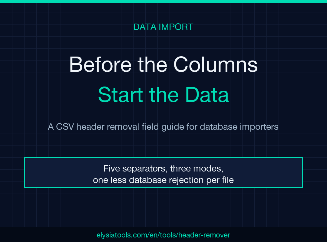 Header Remover — strip N rows from CSV before database import