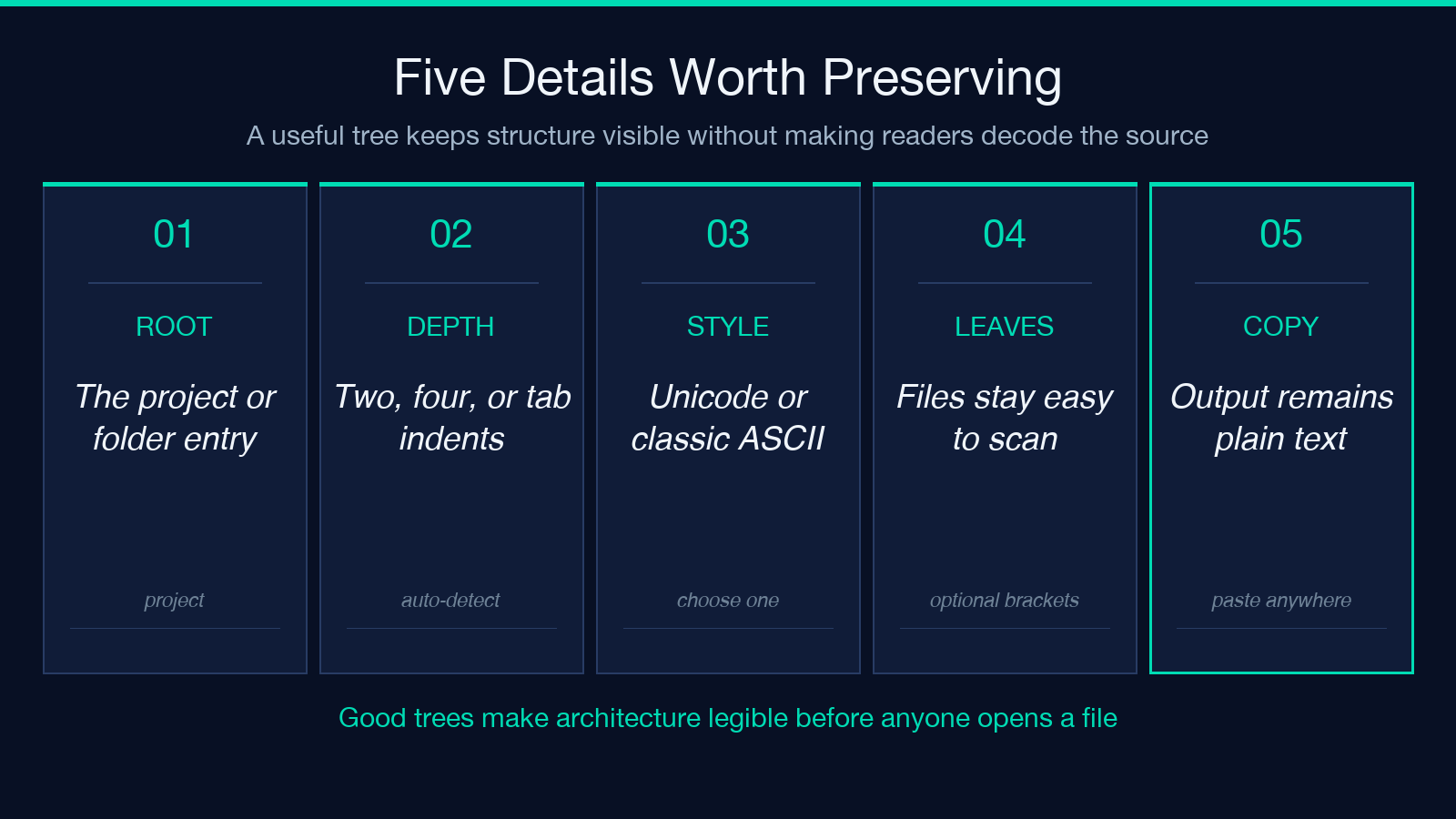 Five details worth preserving when generating a tree