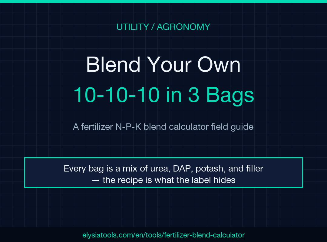 Fertilizer N-P-K blend calculator interface showing target analysis and per-fertilizer recipe output