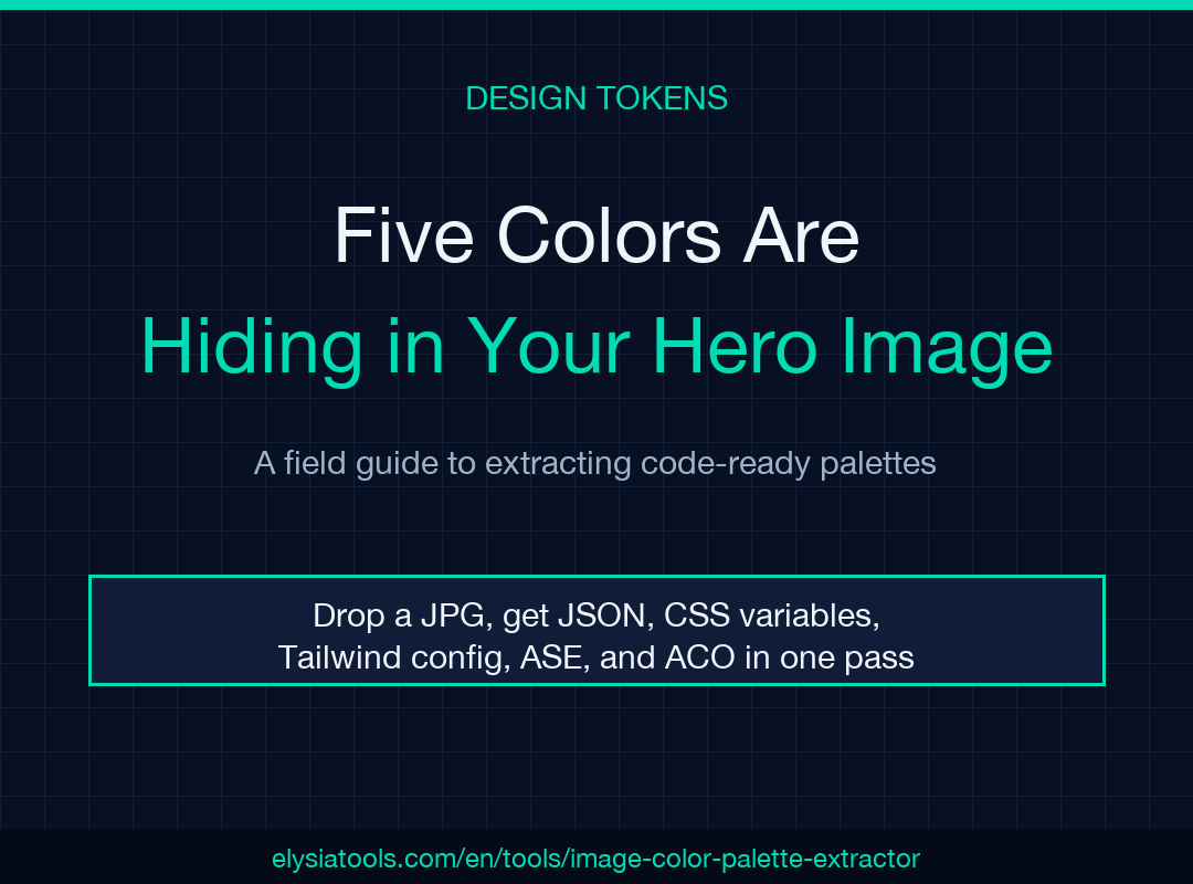 Image Color Palette Extractor field guide poster — five colors hiding in your hero image