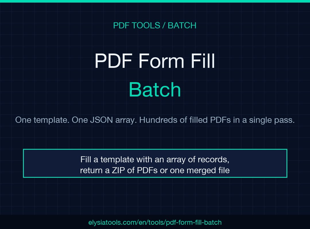 PDF Form Fill Batch field guide cover