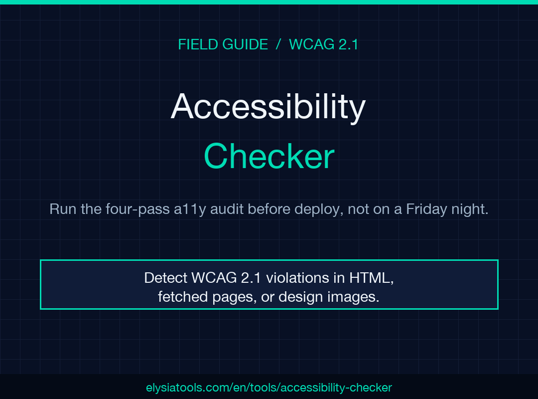 Accessibility Checker Field Guide poster