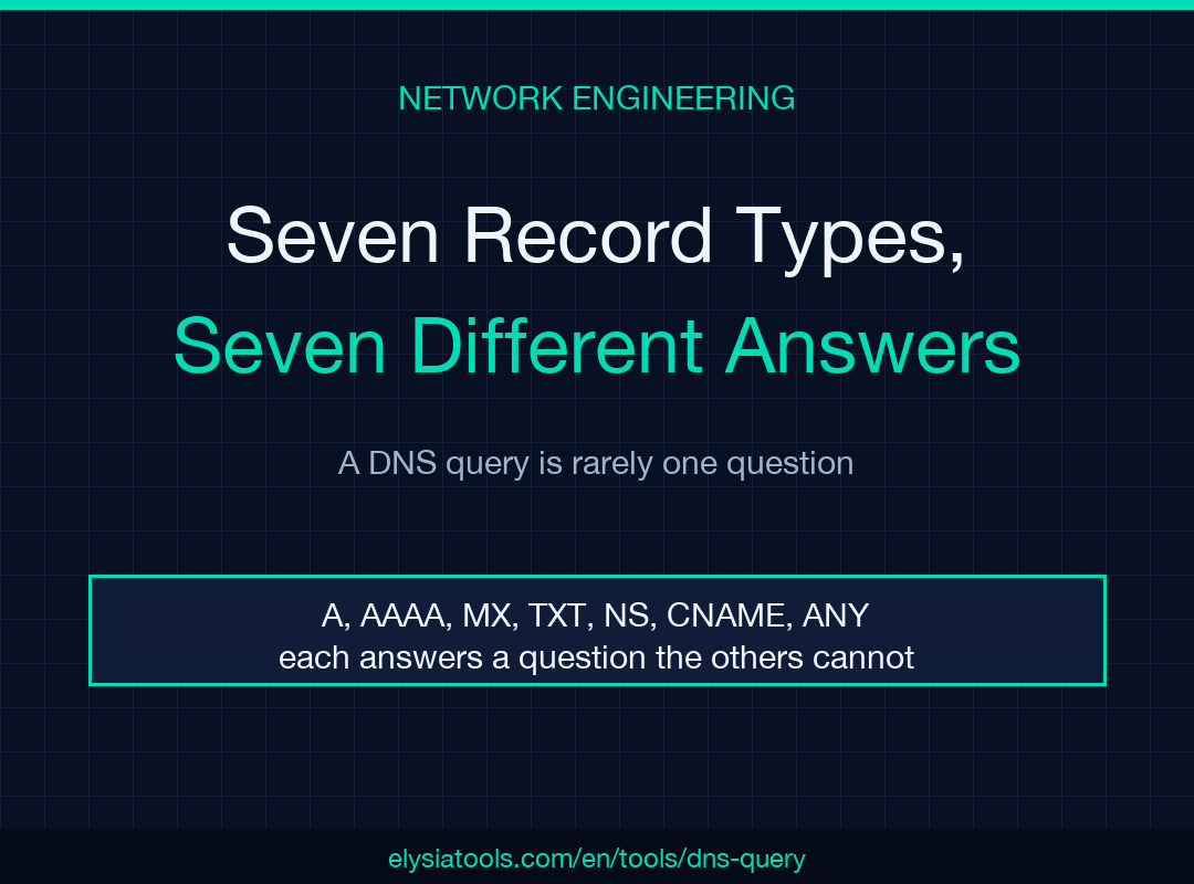 DNS Query Tool — field guide poster