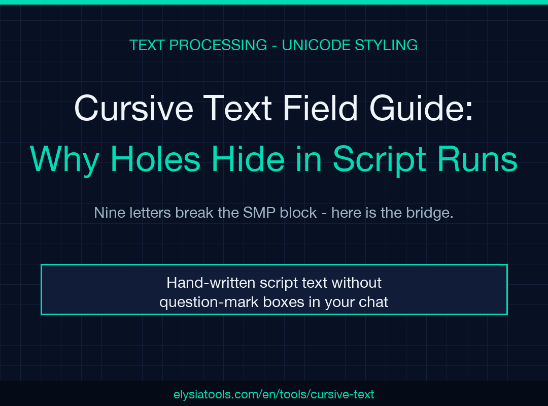 Cursive Text Field Guide poster