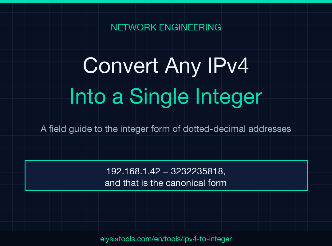 Convert any IPv4 into a single integer — field guide