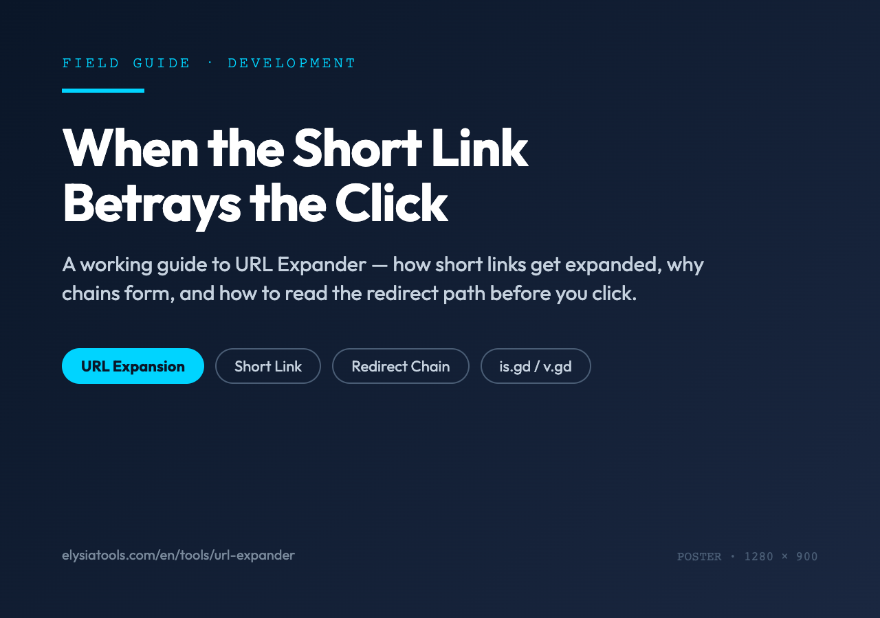 Field guide to URL Expander on Elysia Tools — when short links form redirect chains and how to read them before clicking.