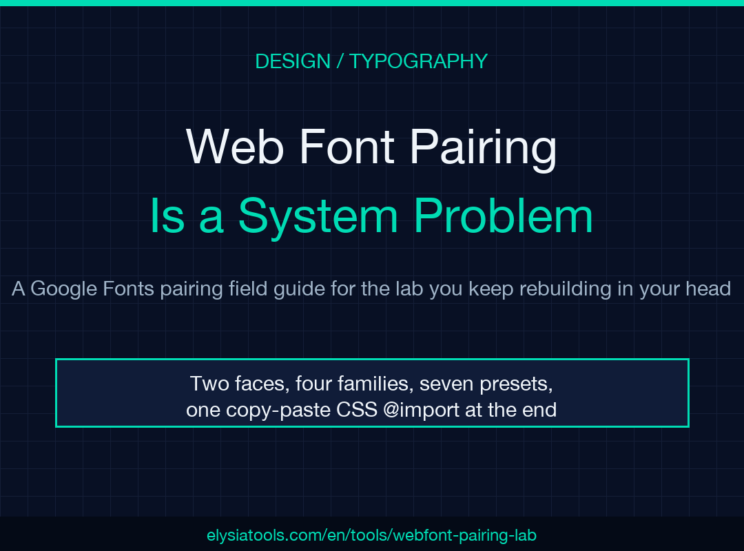 Web Font Pairing Lab field guide cover