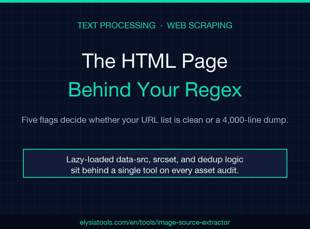 Image Source Extractor Field Guide: when five flags decide whether you get a clean URL list or a 4,000-line dump