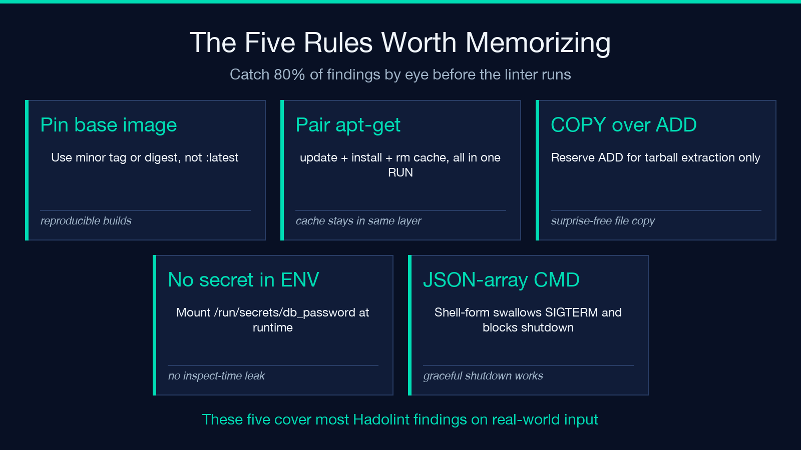The Five Rules Worth Memorizing