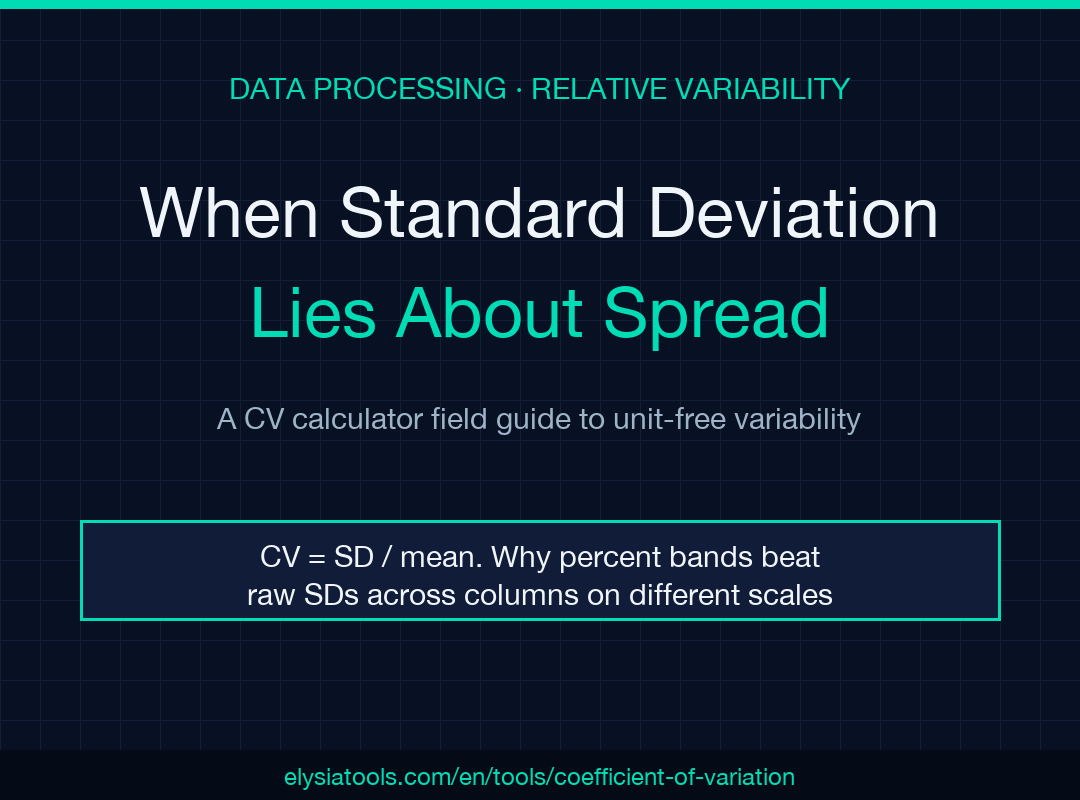 Coefficient of Variation Calculator Field Guide: When Standard ...