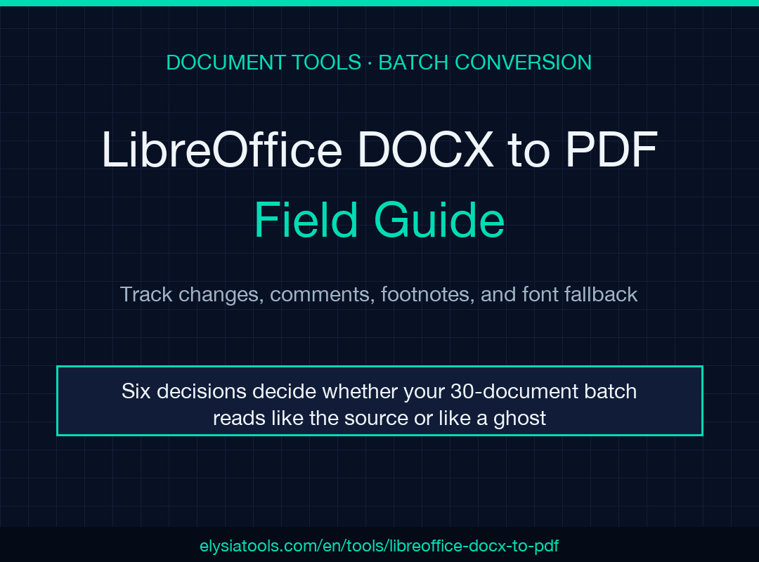 LibreOffice DOCX to PDF field guide cover