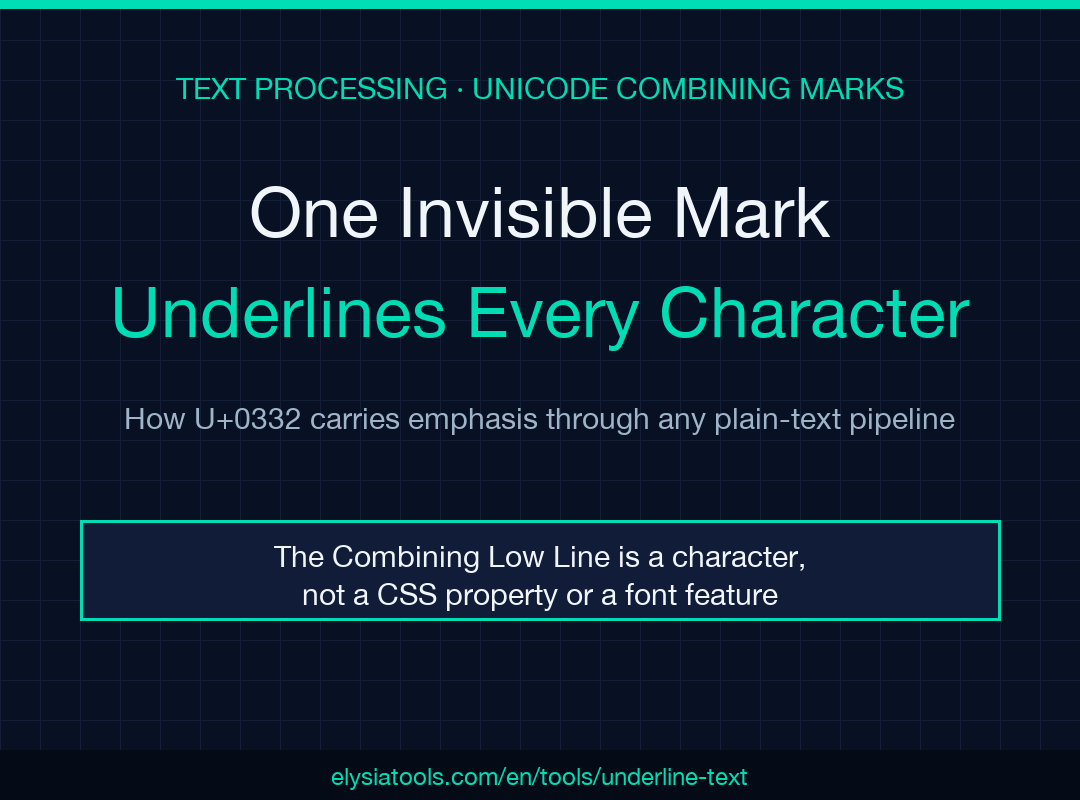 Underline Text tool — combining low line emphasis