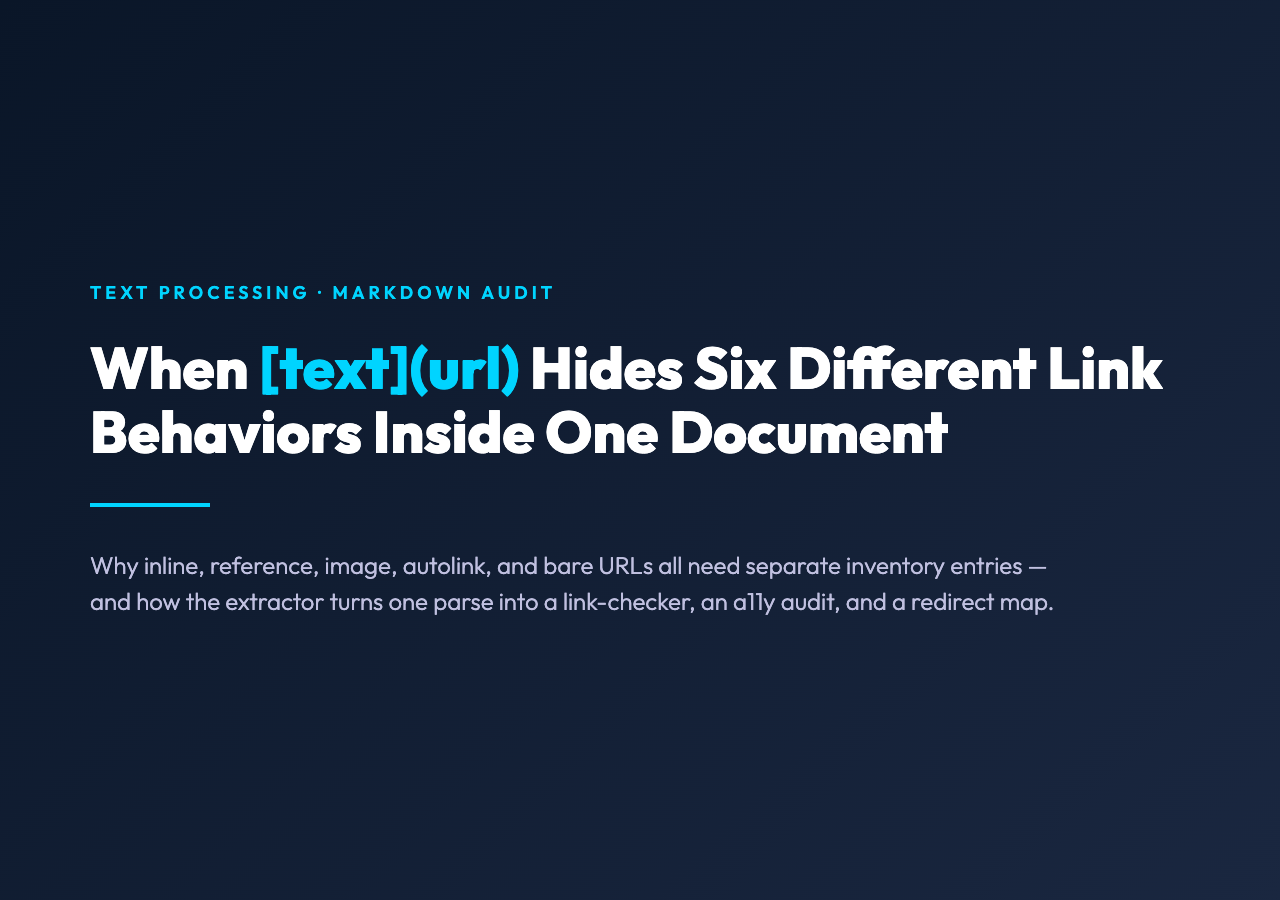 Markdown Link Extractor field guide cover