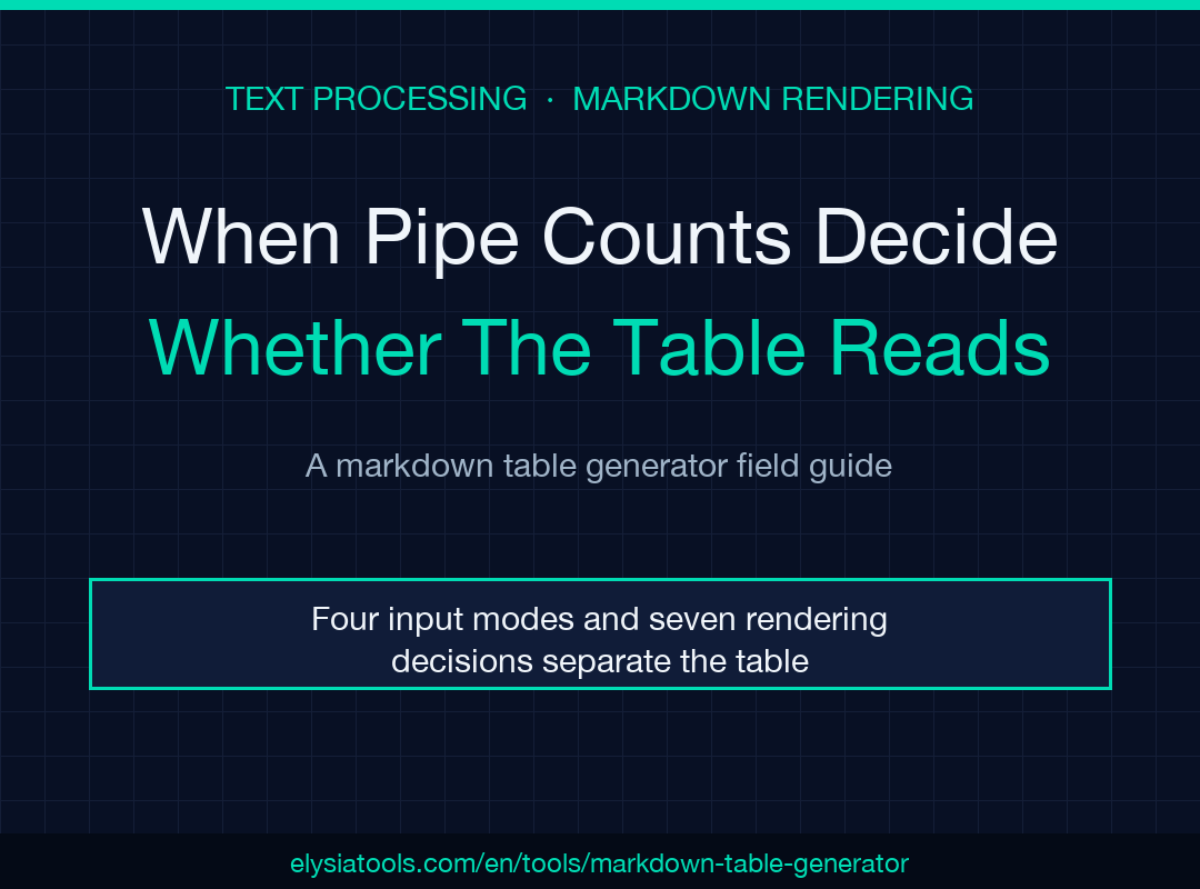 Markdown table generator field guide cover