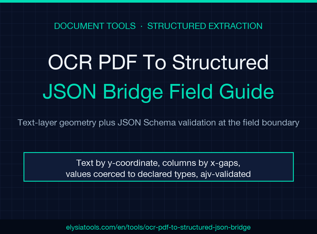 OCR PDF to Structured JSON Bridge field guide cover