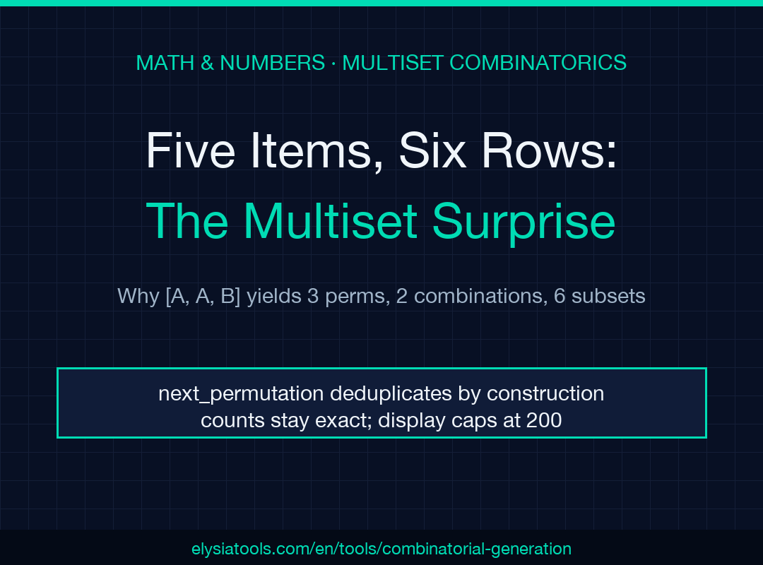 Five Items, Six Rows: The Multiset Surprise poster