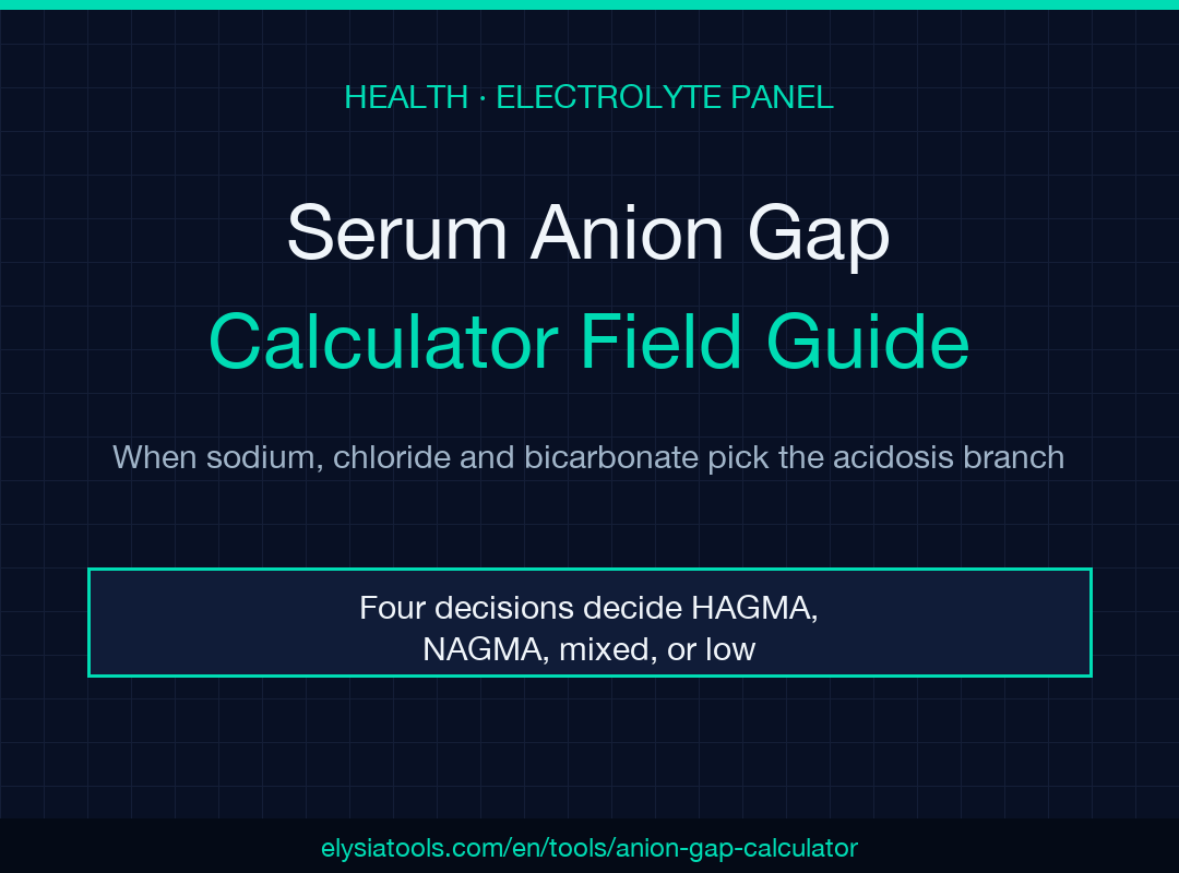Serum Anion Gap Calculator field guide cover