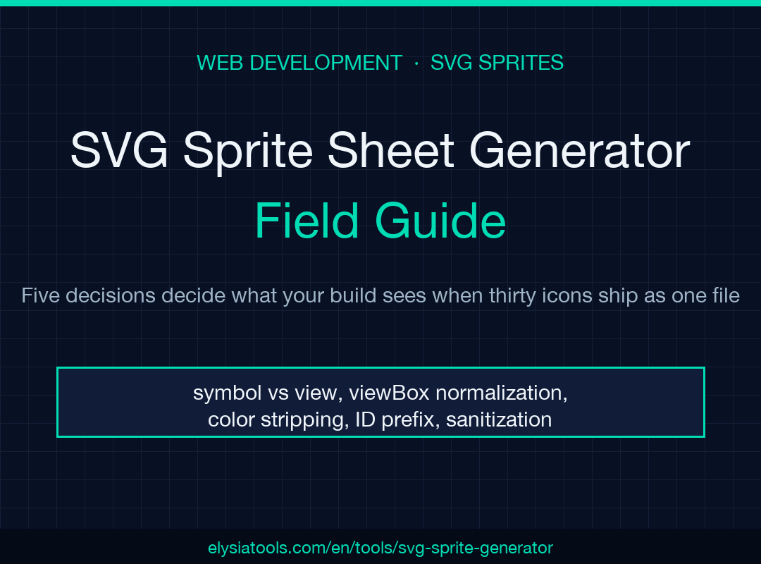 SVG Sprite Sheet Generator field guide cover