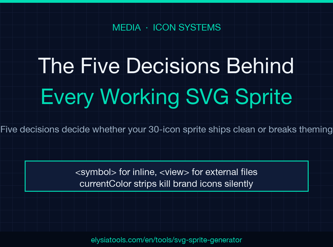 SVG sprite sheet generator: five decisions behind every working SVG sprite