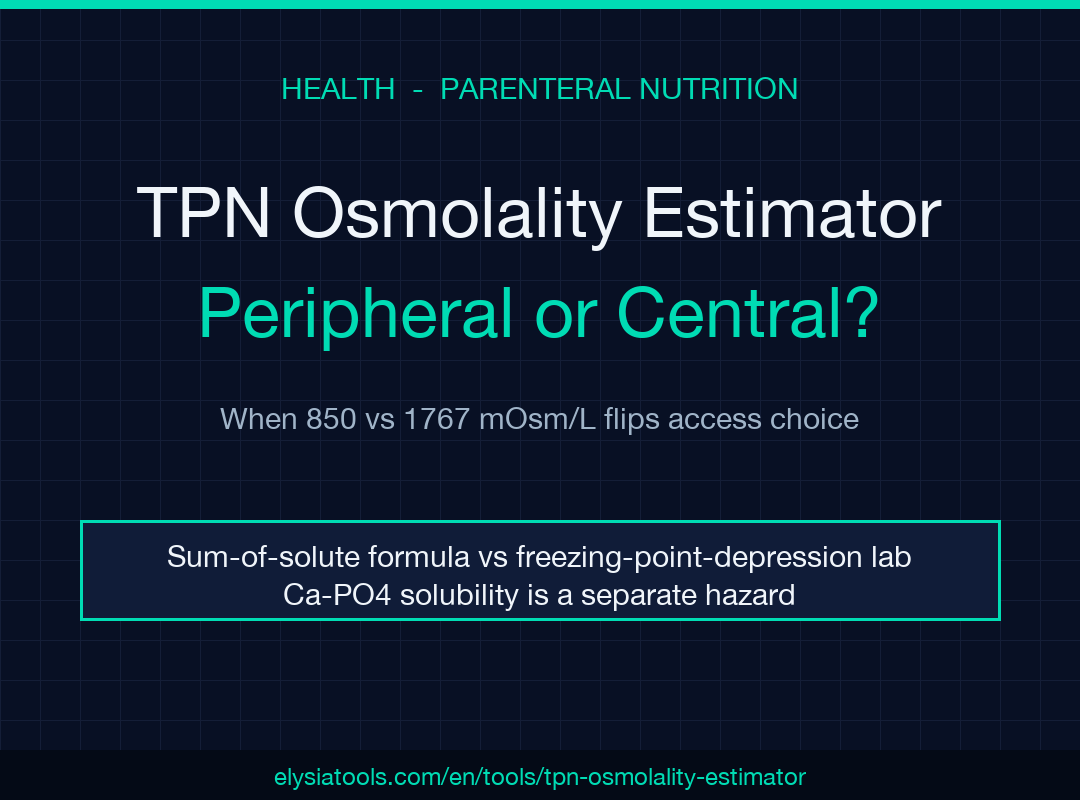 TPN Osmolality Estimator - Peripheral vs Central Access Choice poster