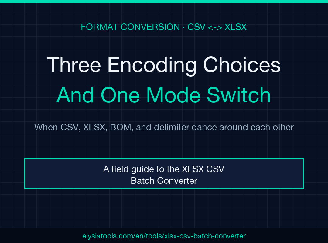 XLSX CSV Batch Converter field guide cover