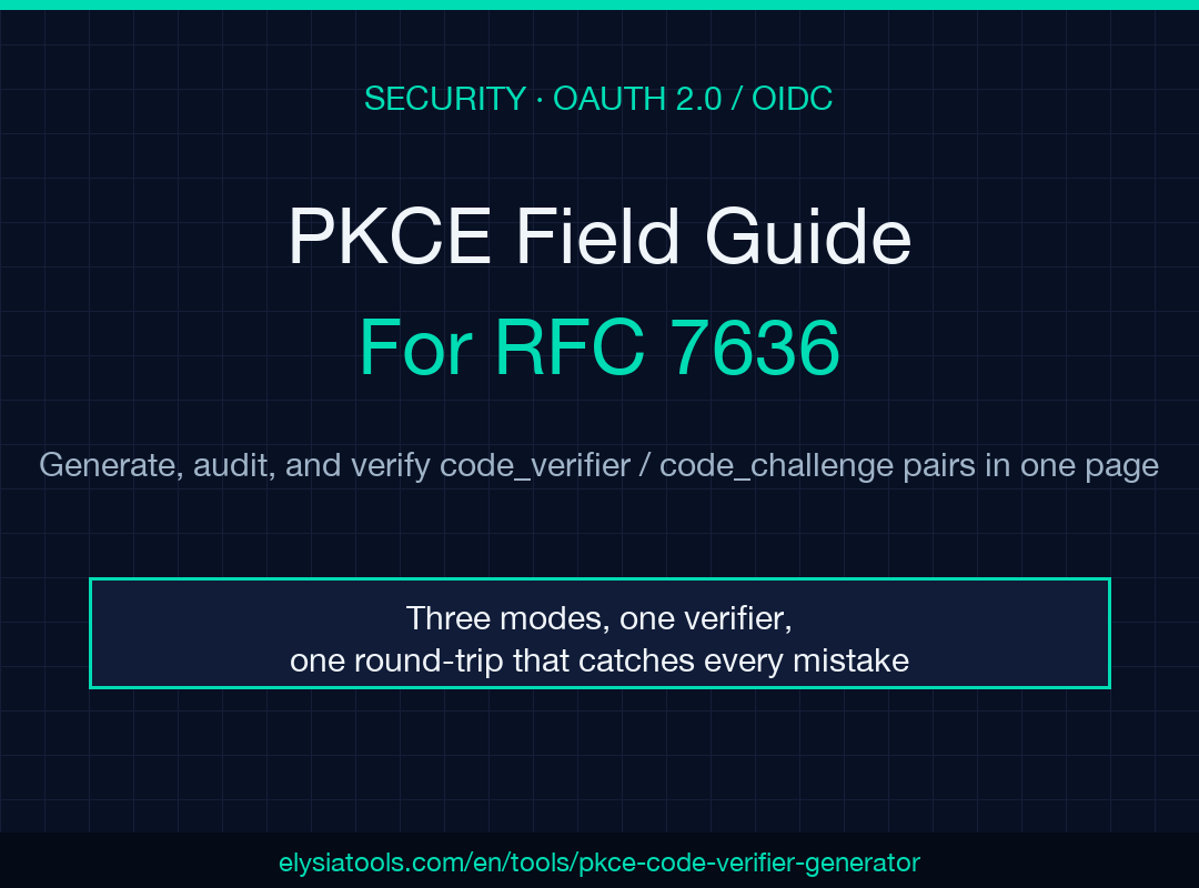PKCE Code Verifier & Challenge Generator field guide