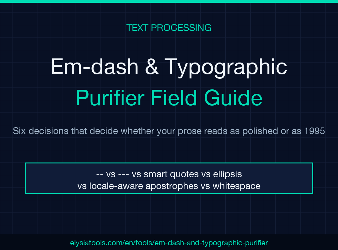 Em-dash and Typographic Purifier field guide cover