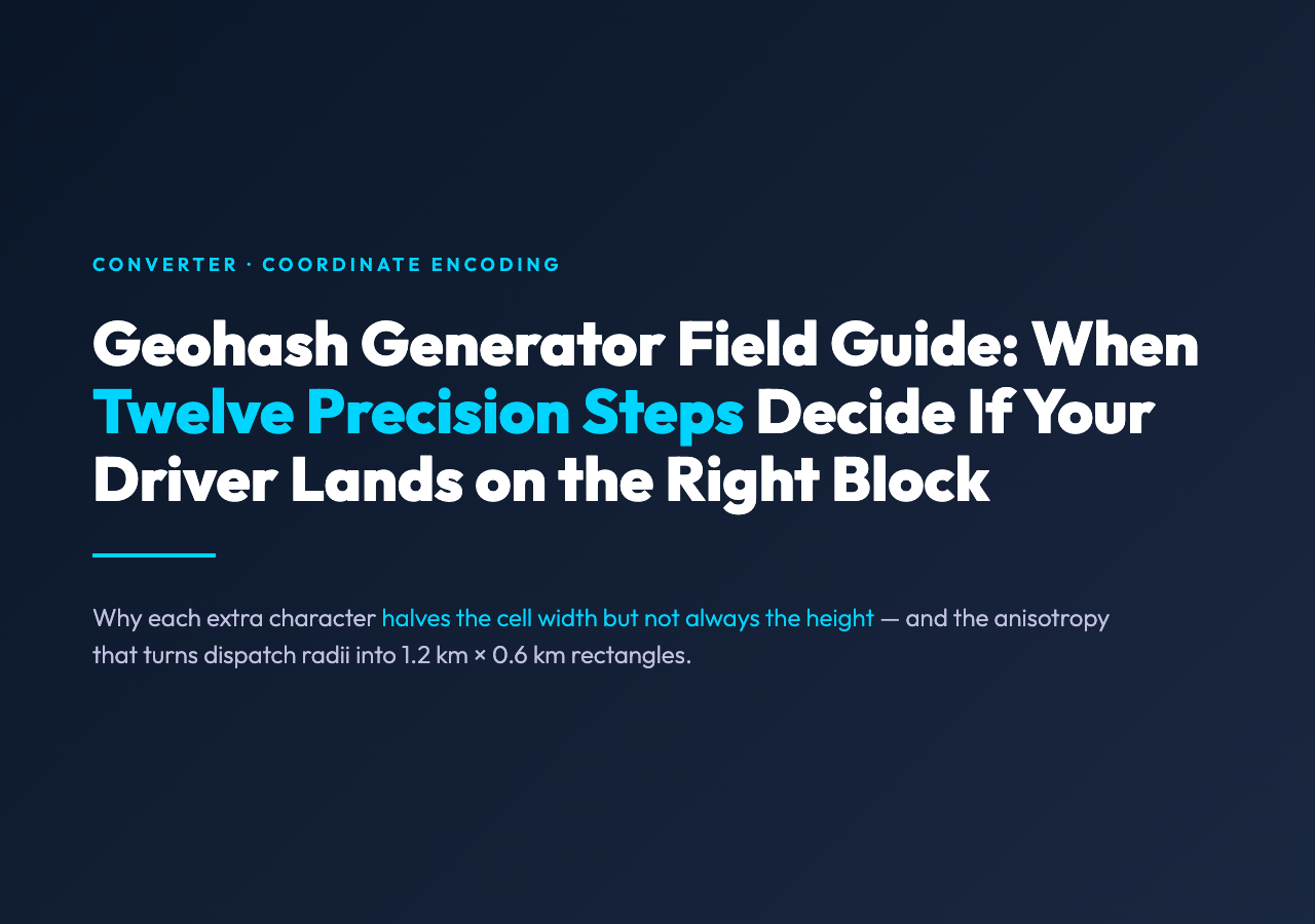 Geohash Generator Field Guide poster