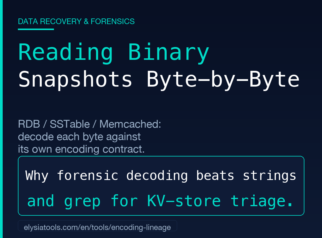 RDB SSTable LevelDB RocksDB Memcached binary KV-store encoding lineage field guide cover
