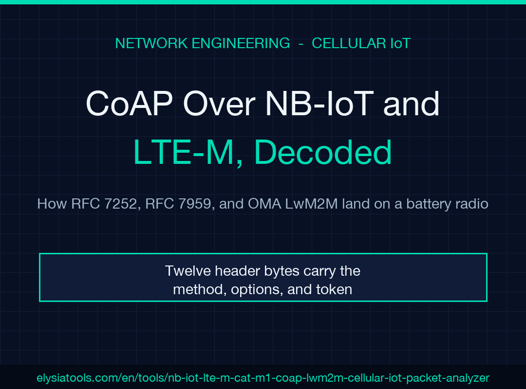 NB-IoT LTE-M Cat-M1 CoAP LwM2M cellular IoT packet analyzer poster