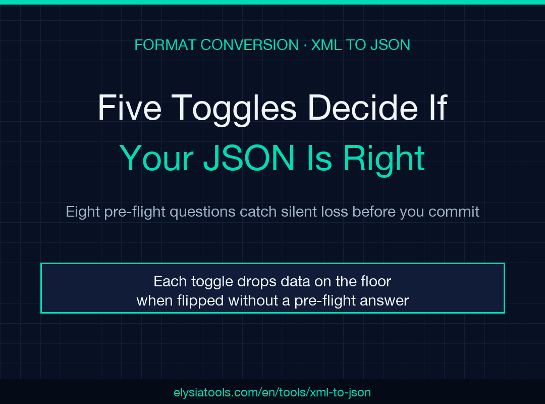 Five toggles decide if your JSON is right - XML to JSON converter field guide