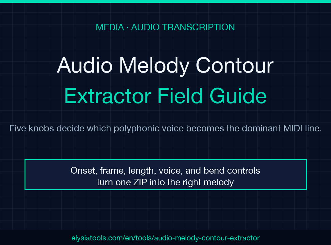 Audio Melody Contour Extractor field guide cover