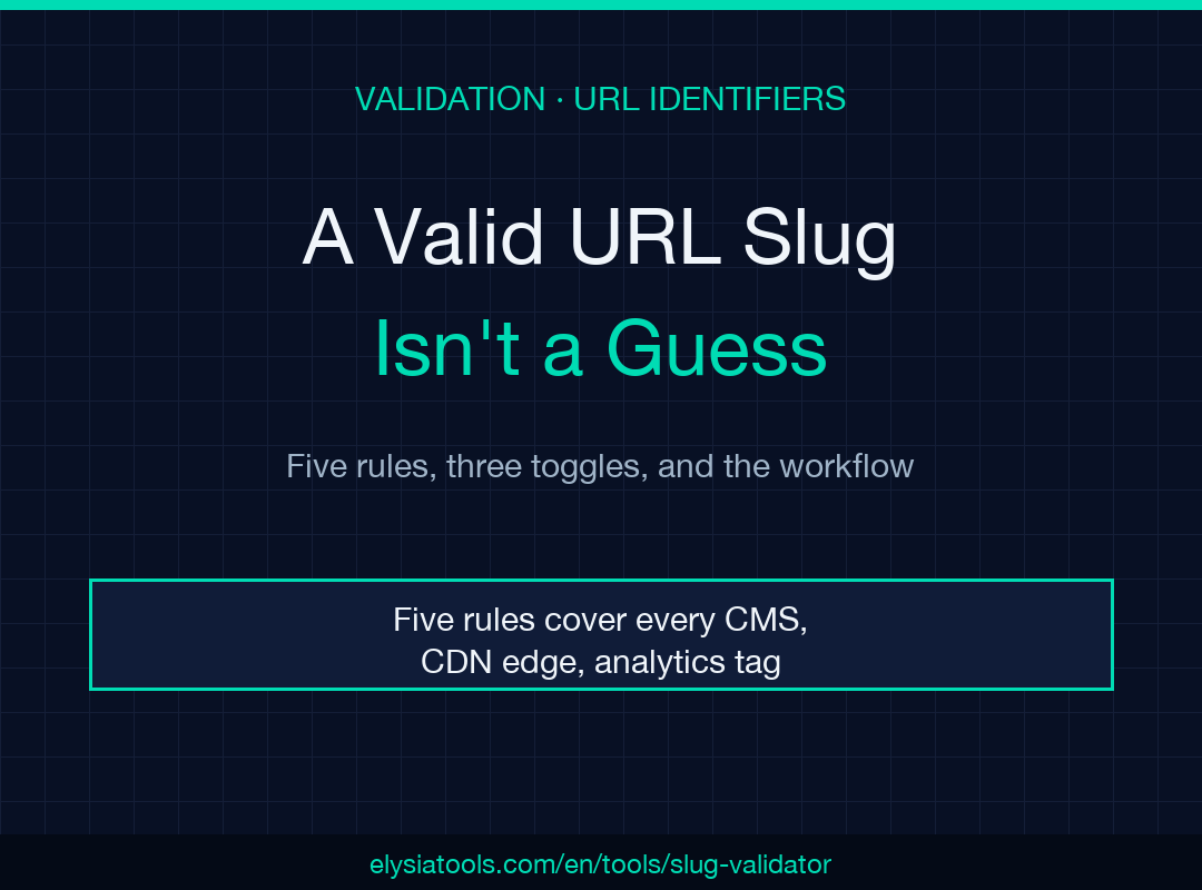 A Valid URL Slug field guide cover