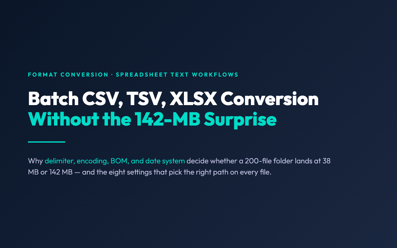 XLSX CSV Batch Converter field guide cover: 142-MB Surprise